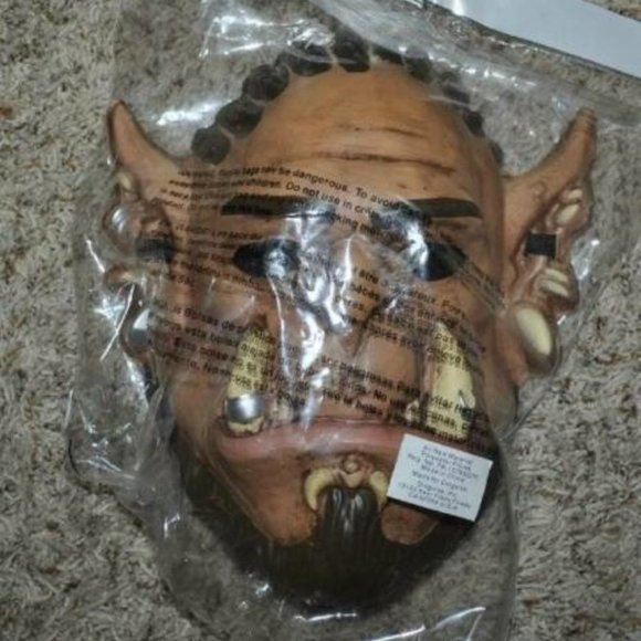 Warcraft Durotan Warrior Halloween Costume 7/8 Muscle Jumpsuit, Mask Boys 3 Pc - Picture 5 of 6